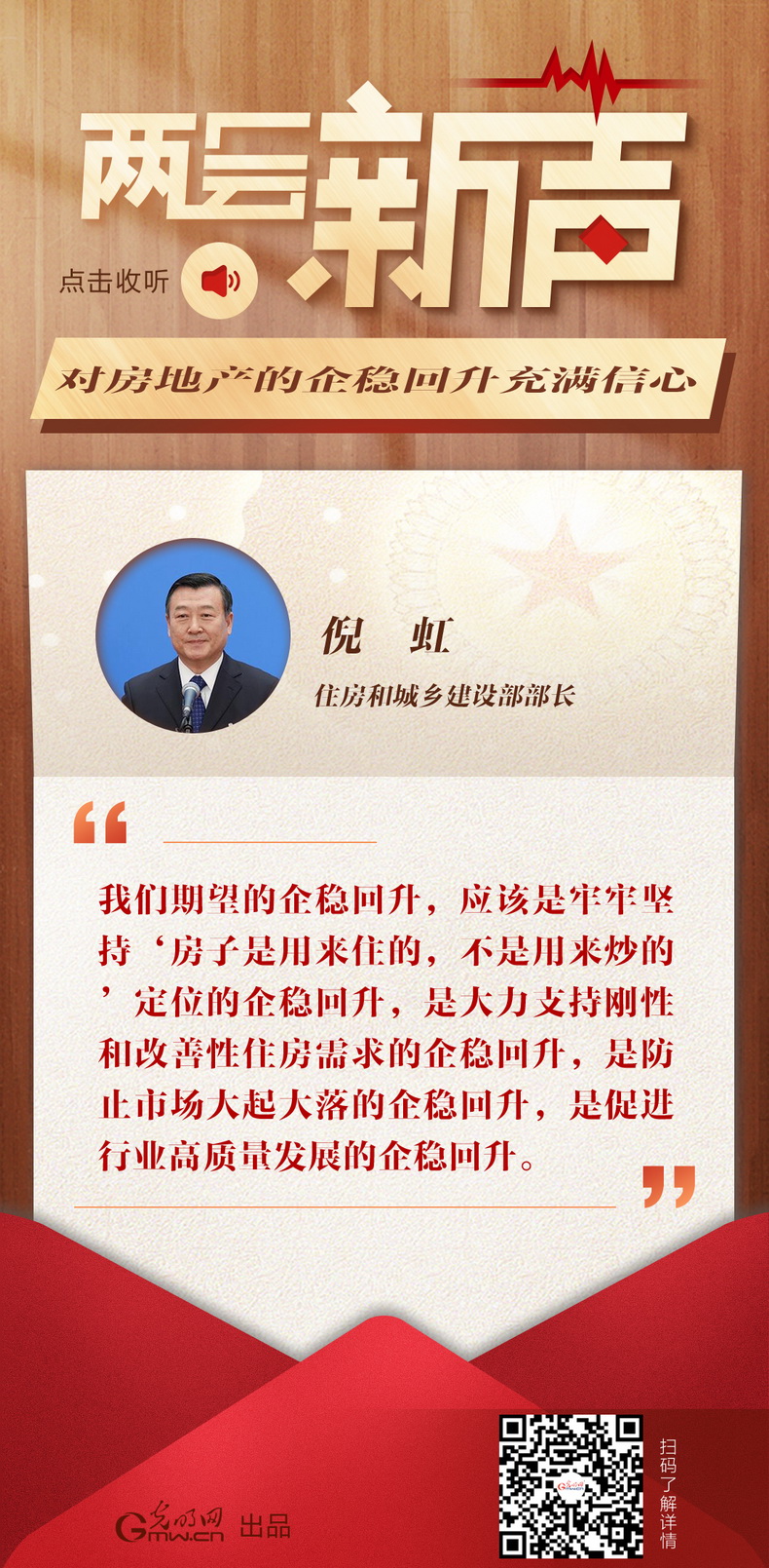 【開局之年看經(jīng)濟·兩會新聲】倪虹：對房地產的企穩(wěn)回升充滿信心