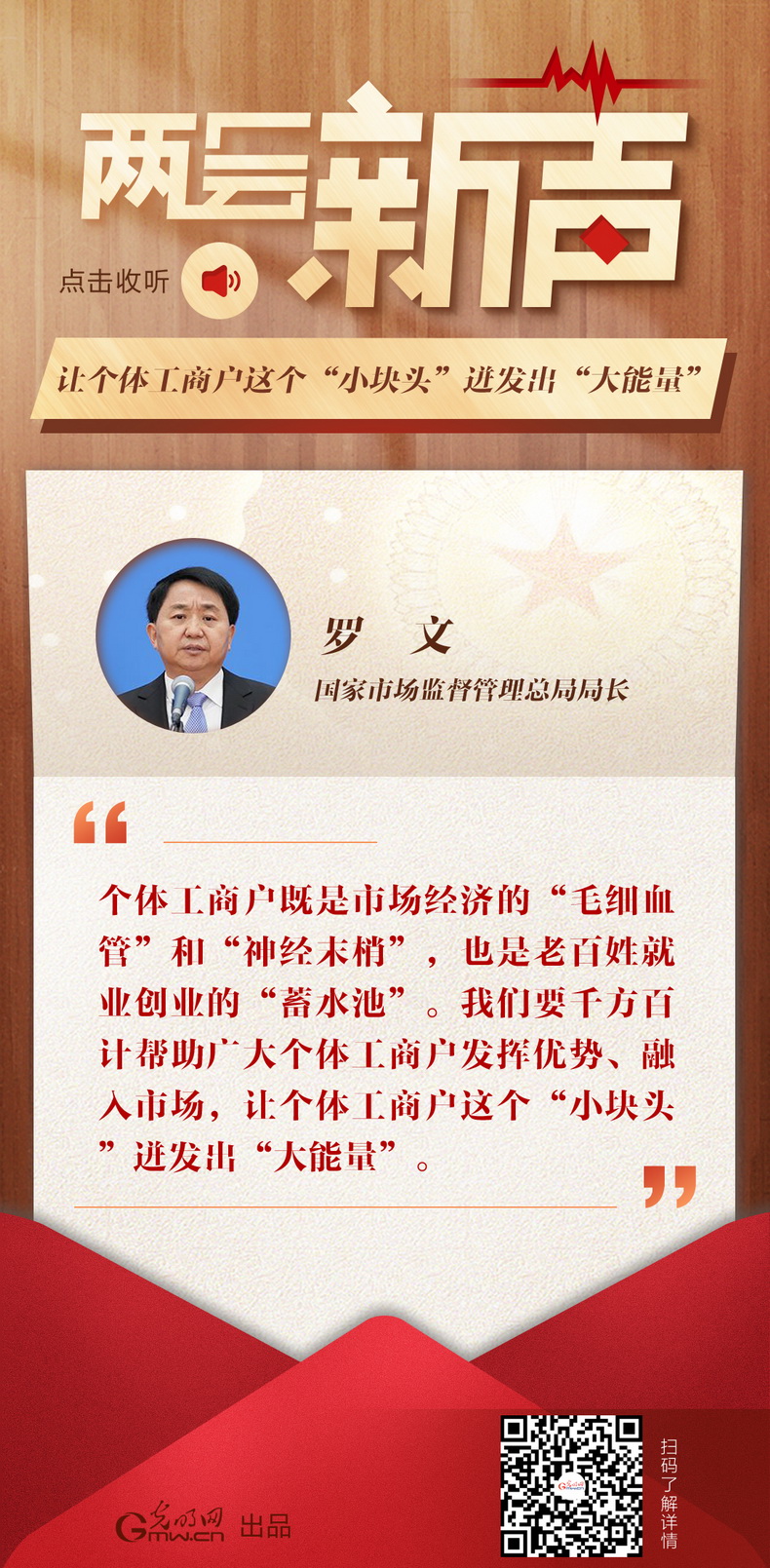 【開局之年看經(jīng)濟(jì)·兩會新聲】羅文:讓個(gè)體工商戶這個(gè)“小塊頭”迸發(fā)出“大能量”