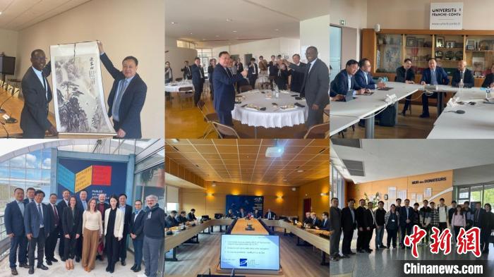 圖為法國站訪問留影。　安徽大學(xué)供圖。