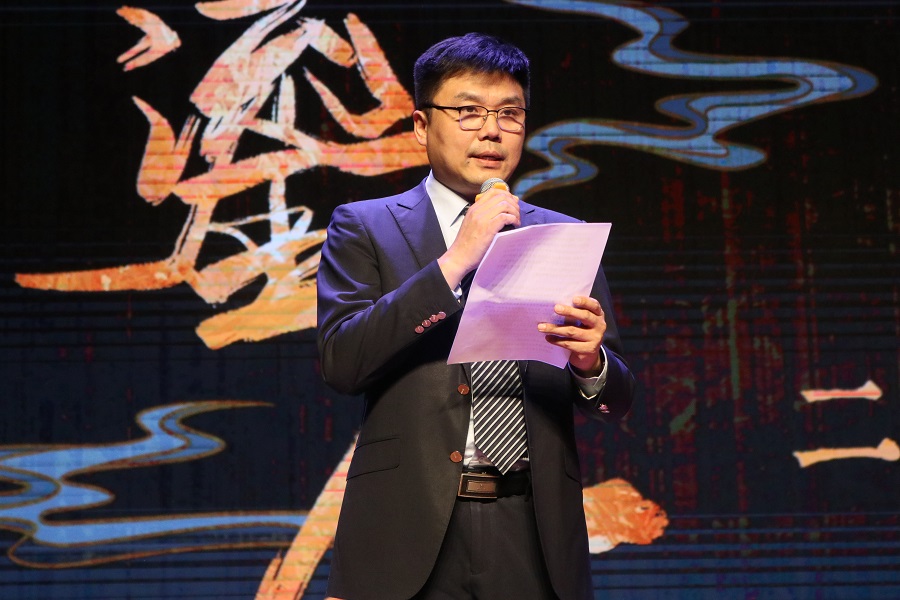 北京外國(guó)語(yǔ)大學(xué)黨委常委、副校長(zhǎng)趙剛在活動(dòng)現(xiàn)場(chǎng)講話。主辦方供圖