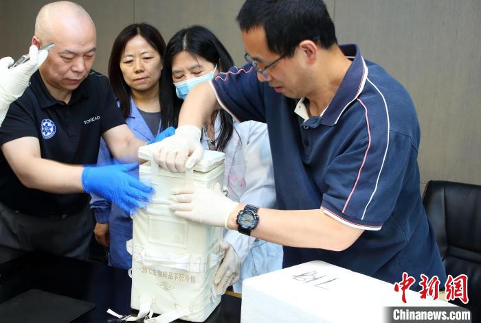 科研人員查看隨神舟十五號返回地面的空間科學(xué)實驗樣品?！≈锌圃嚎臻g應(yīng)用中心 供圖