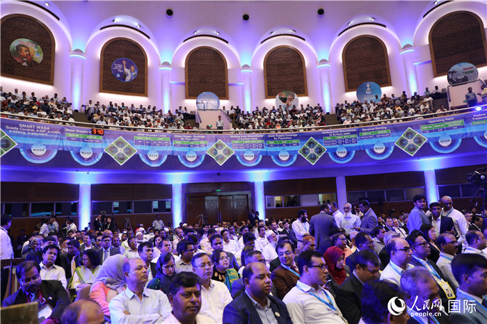 7月13日，達(dá)舍爾甘地污水處理廠項(xiàng)目竣工典禮舉行。人民網(wǎng)記者 孫廣勇攝