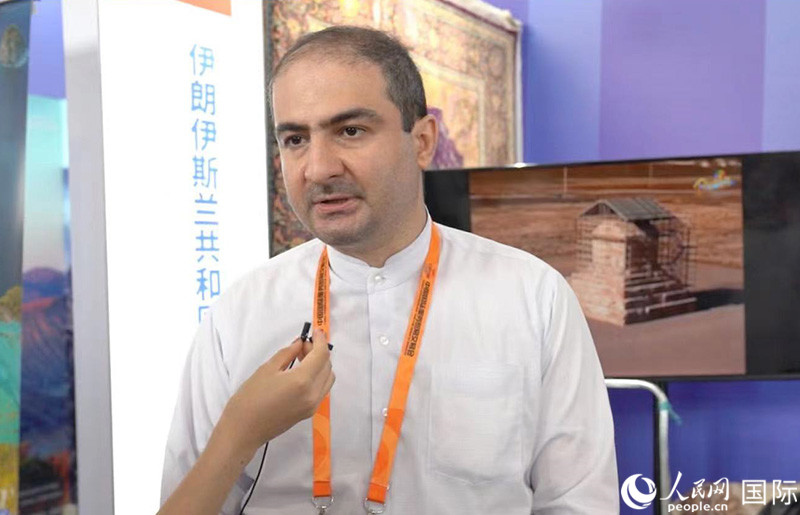 圖為伊朗使館媒體和公共外交專員阿米爾·曼蘇里。人民網 王禹蘅攝