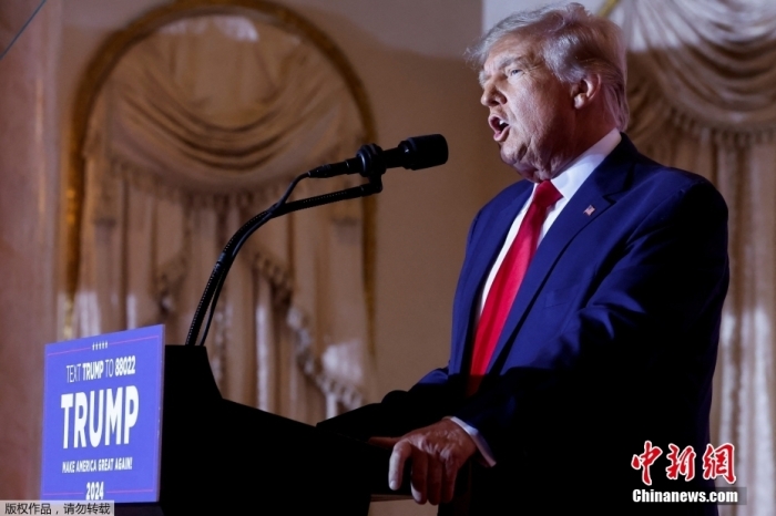 當(dāng)?shù)貢r間2022年11月15日，美國前總統(tǒng)特朗普在佛羅里達(dá)州海湖莊園發(fā)表演講，正式宣布將參加2024年美國總統(tǒng)大選。據(jù)美媒報道，特朗普已正式提交文件加入2024年總統(tǒng)競選。這是特朗普第三次發(fā)起美國總統(tǒng)競選活動。