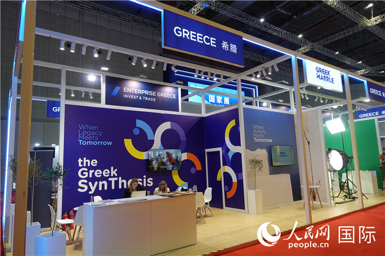 11月7日，國(guó)家會(huì)展中心（上海）希臘館。人民網(wǎng) 殷韜攝