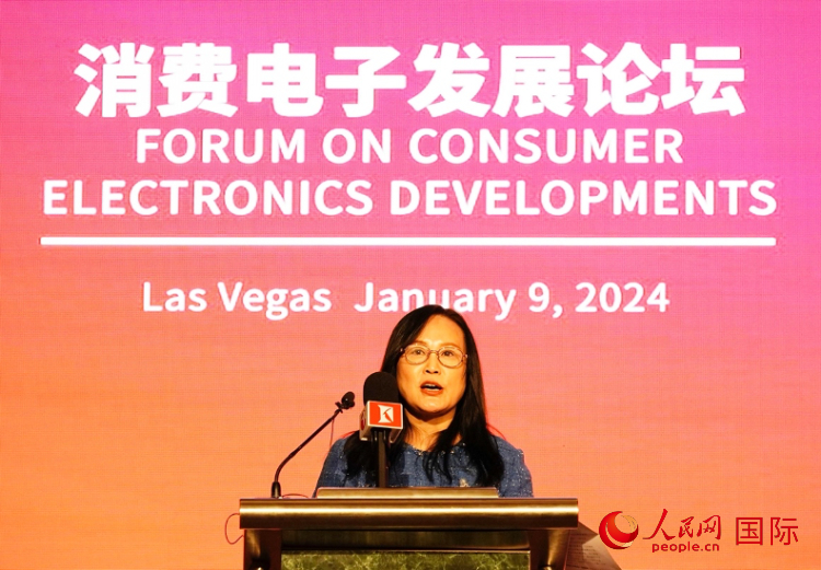 中國機電產(chǎn)品進出口商會副會長劉春致辭。人民網(wǎng)記者 鄧圩攝