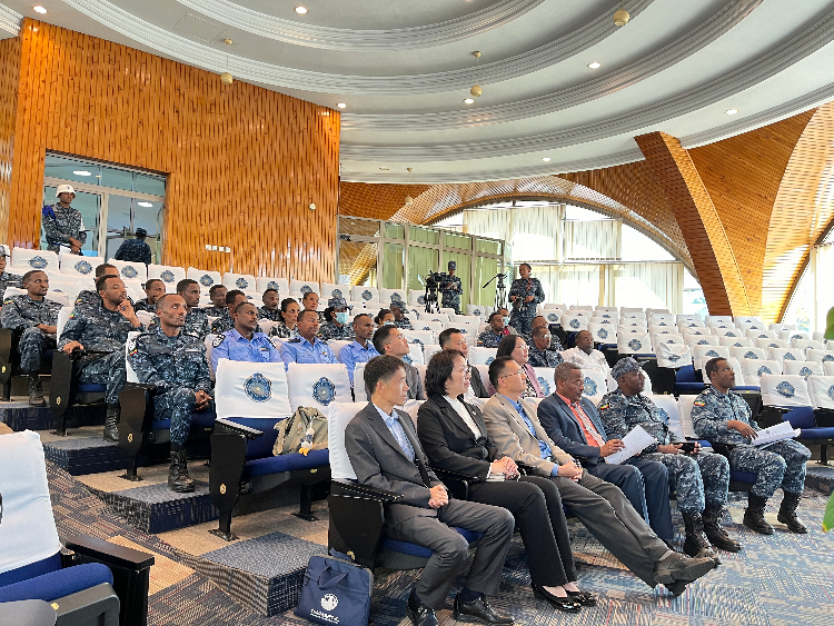 圖為埃塞俄比亞聯(lián)邦警察中文培訓班開班儀式現(xiàn)場。亞的斯亞貝巴大學孔子學院供圖