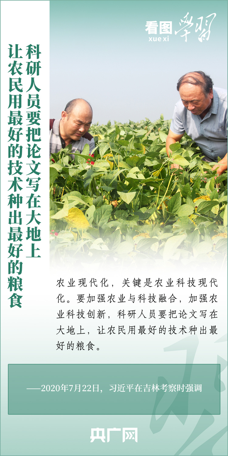 看圖學(xué)習(xí)丨推廣良田、良種、良法、良機(jī) 給農(nóng)業(yè)現(xiàn)代化插上科技的翅膀