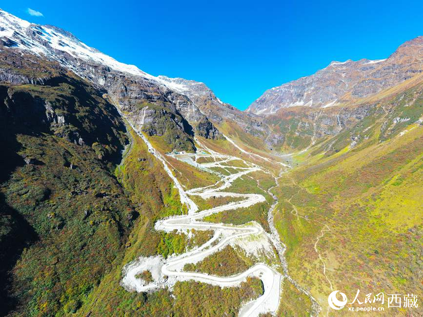 圖為西藏林芝市墨脫縣境內(nèi)，植被隨山體升高而變化。