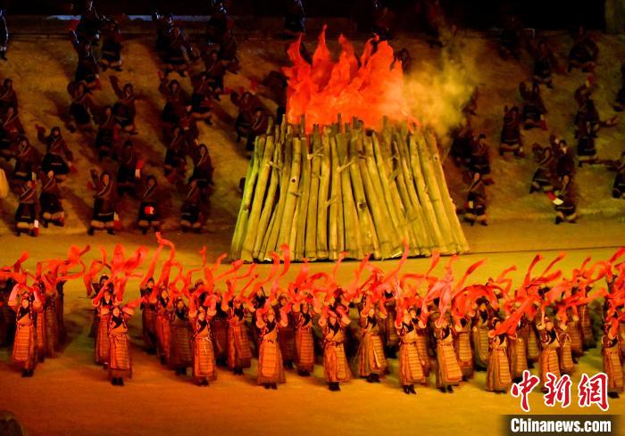 3月17日，西藏拉薩，《文成公主》大型史詩劇演出現(xiàn)場(chǎng)。　李林 攝