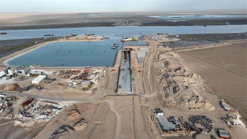 施工現(xiàn)場(chǎng)一景。中交天津航道局有限公司供圖