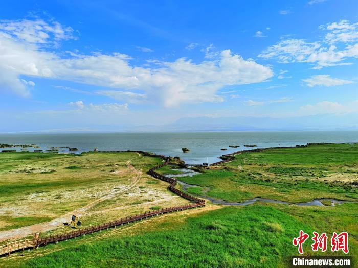 圖為航拍都蘭湖國(guó)家濕地公園?！∑钤鲚?攝
