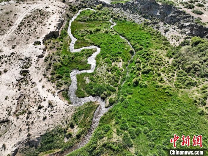 圖為航拍都蘭湖國(guó)家濕地公園綠意盎然。　祁增蓓 攝