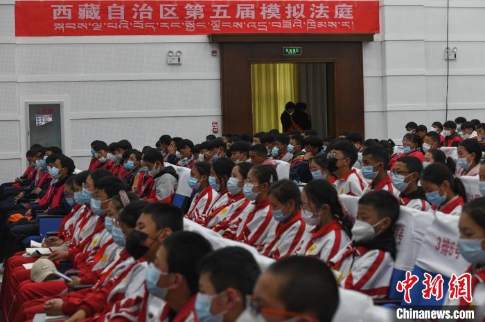 圖為西藏自治區(qū)第五屆模擬法庭現(xiàn)場?！∝暩聛硭?攝