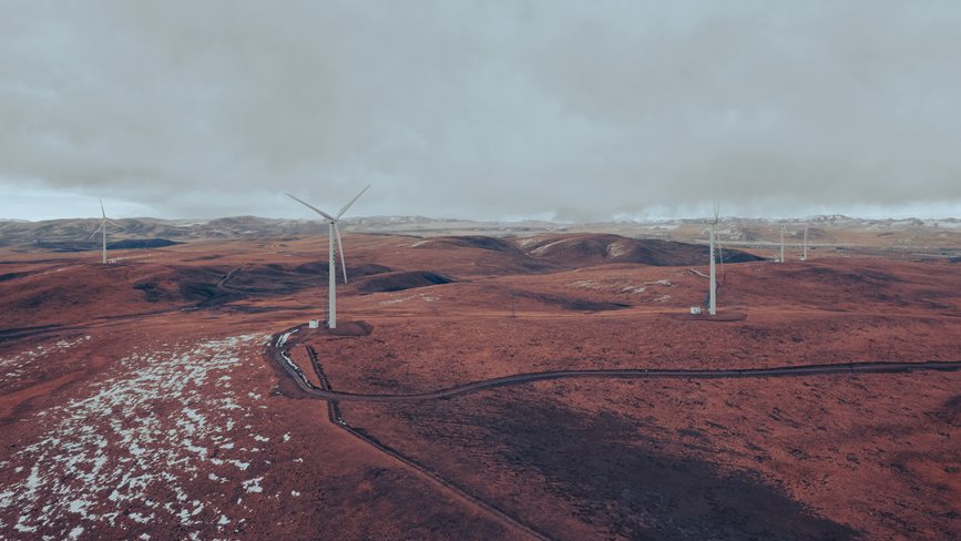 西藏自治區(qū)那曲市色尼區(qū)100兆瓦風電。趙清鵬攝